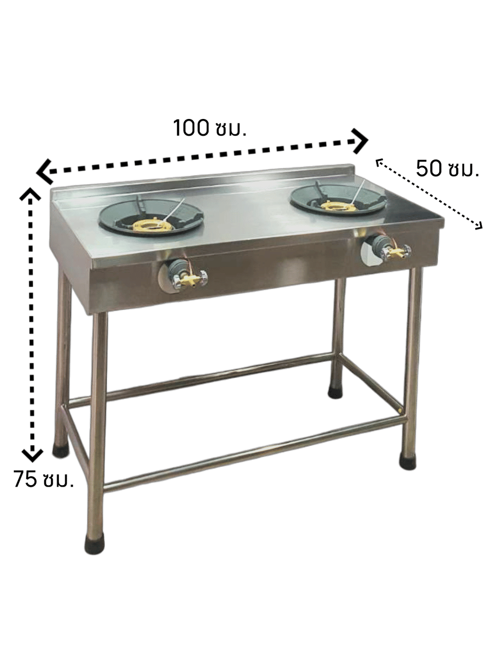 เตาแก๊สตั้งพื้น 2 หัวแก๊ส MEETANG STAINLESS สแตนเลส304 ขนาด 50X100X75ซม._10